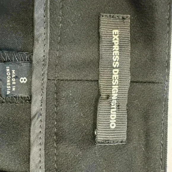 Express design studio women’s black pants button sailor front straight leg sz8 - Picture 7 of 8